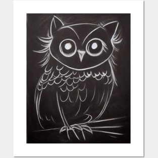 Cute Owl Drawing Posters and Art
